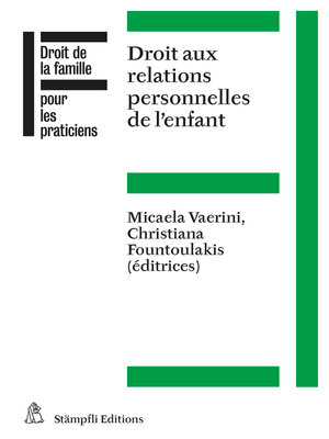 cover image of Droit aux relations personnelles de l'enfant